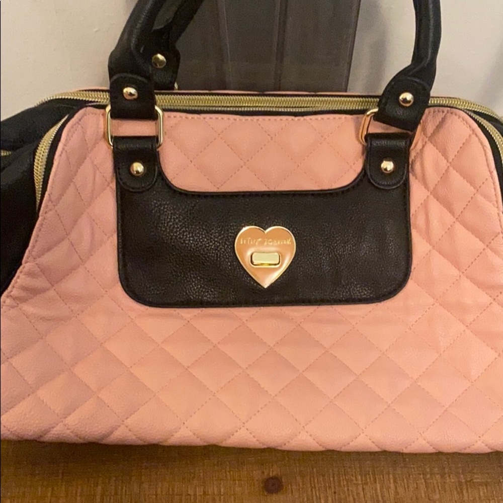 Betsey Johnson Pink and Black Purse!
